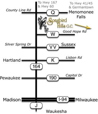 Simplified Map of Songbird Hills Golf Club